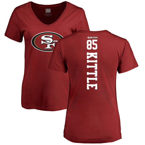 San Francisco 49ers Red Women George Kittle Backer #85 NFL T Shirt